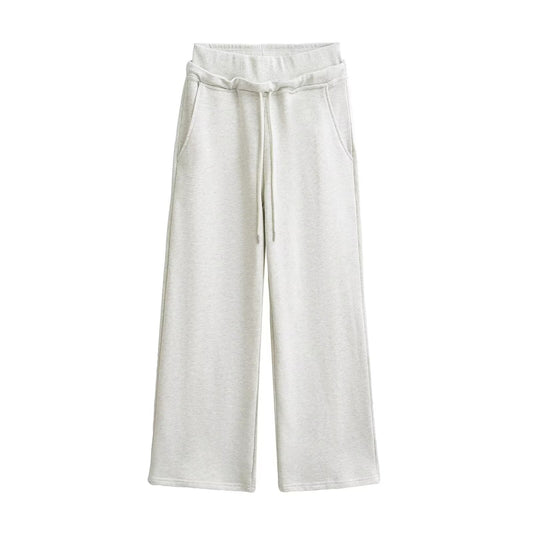 Elastic waistband drawstring sweatpants