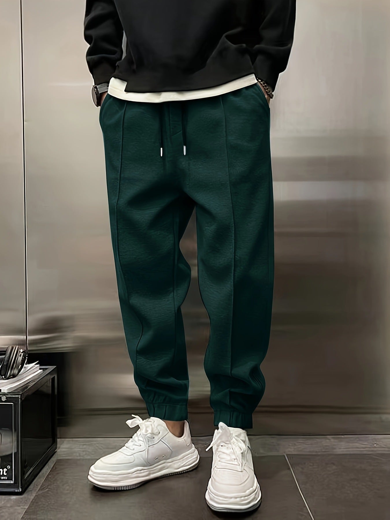Thick ankle drawstring men's sweatpants