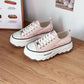 Lace-Up Canvas Platform Sneakers