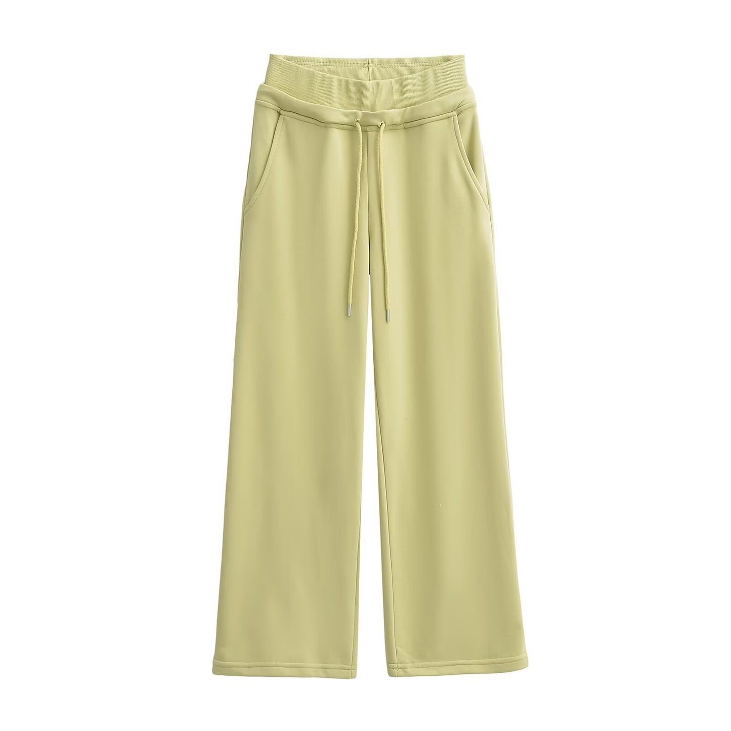Elastic waistband drawstring sweatpants
