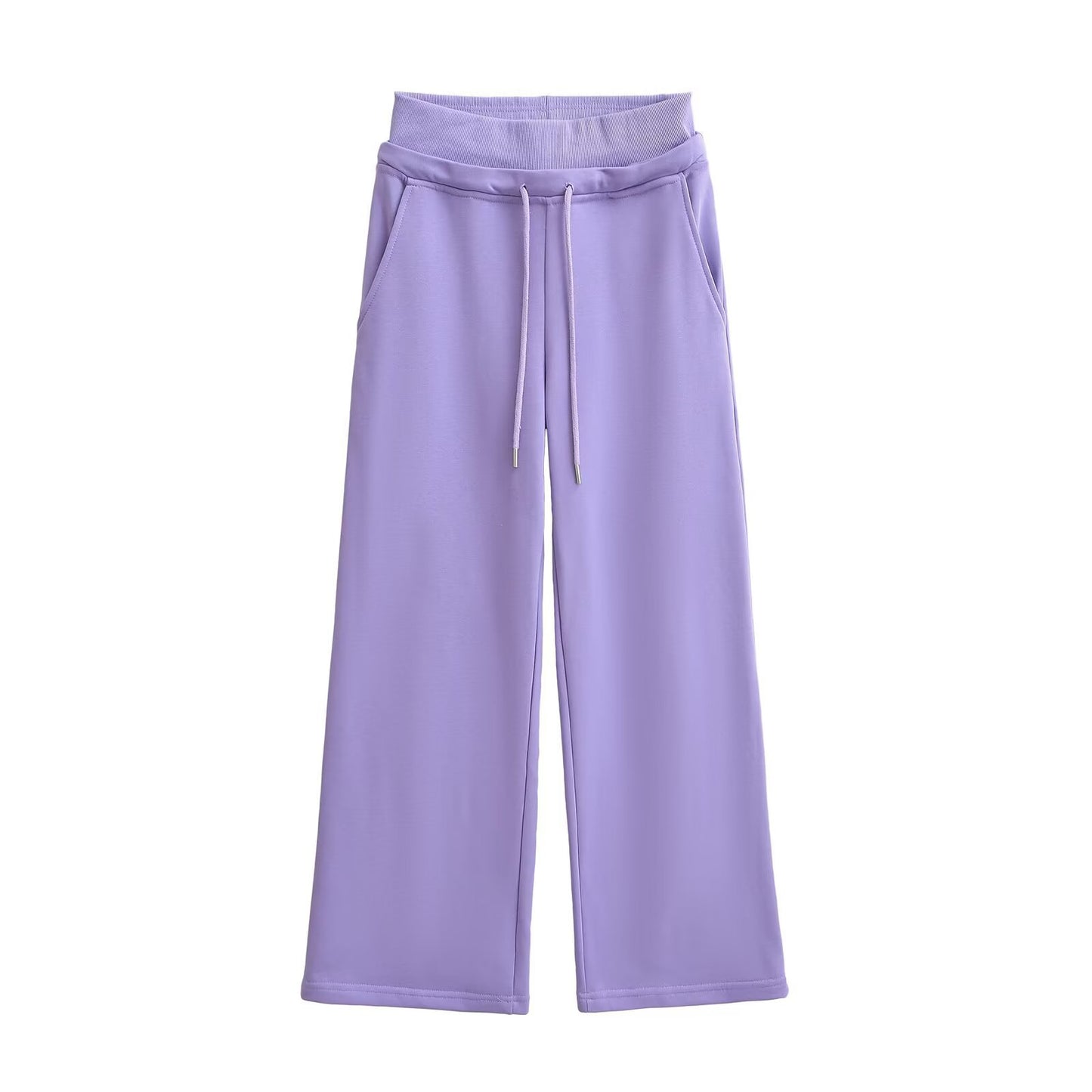 Elastic waistband drawstring sweatpants