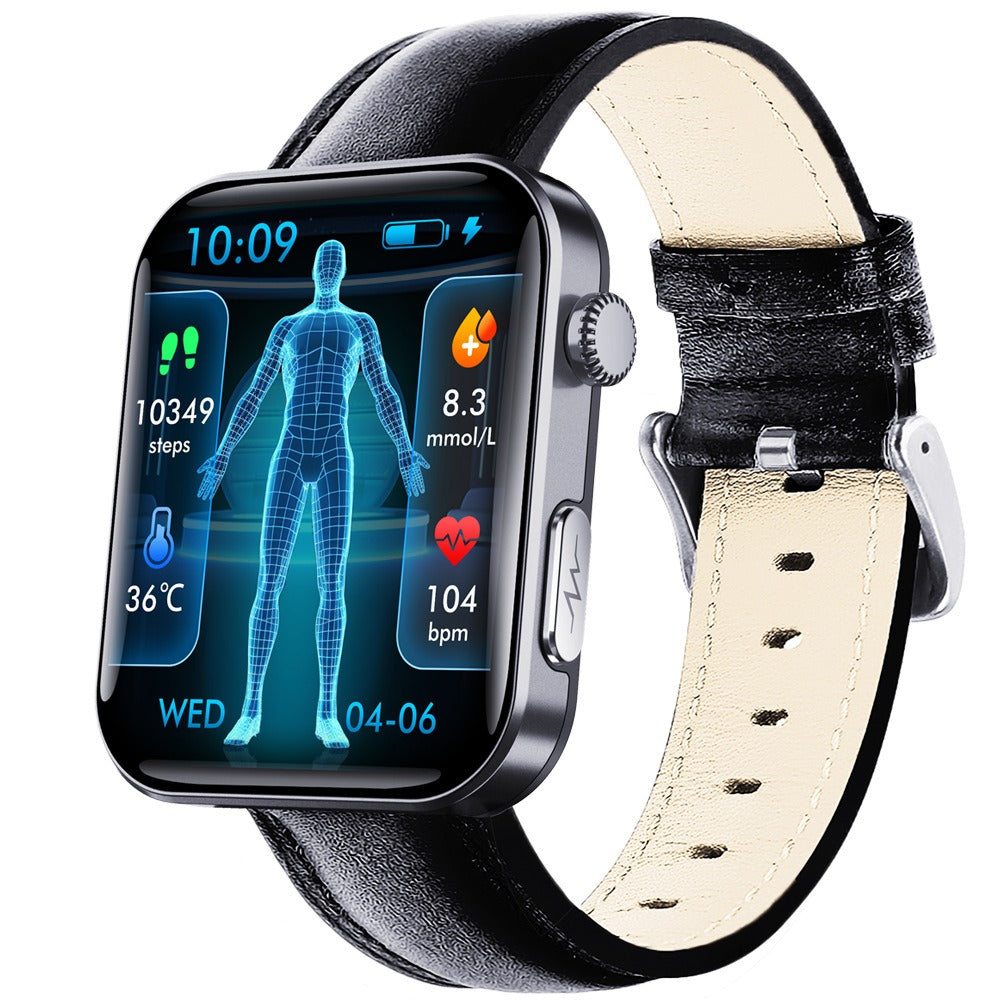 F300 smartwatch ECG electrocardiogram monitoring SOS fall alarm blood glucose