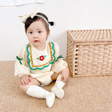 Baby Onesie Girl Baby Triangle Bag Fart Clothes Autumn New Product Sweet Sunflower Newborn  Baby Clothes