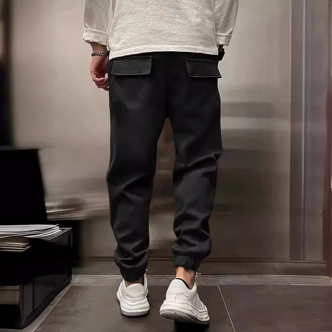 Thick ankle drawstring men's sweatpants