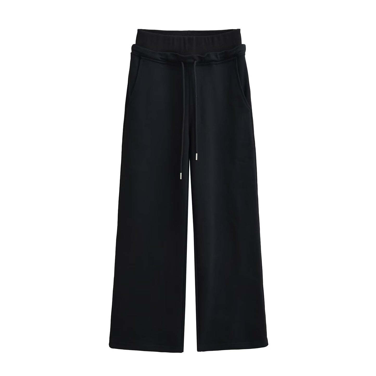 Elastic waistband drawstring sweatpants