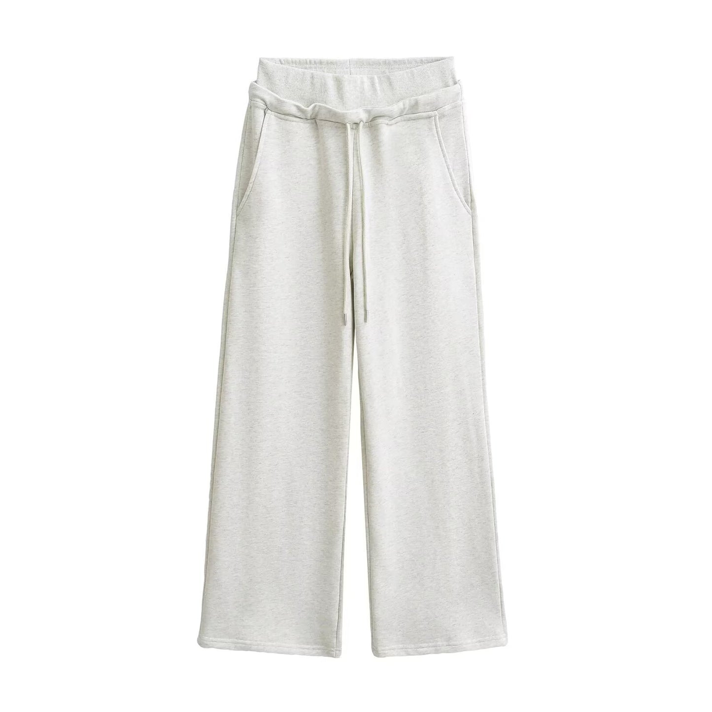 Elastic waistband drawstring sweatpants