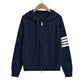 Hooded zipper sweater