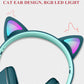 AKZ-022 RGB Luminous Cat Ear Headset Wired Headset Gaming Computer Learning Headset