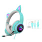 AKZ-022 RGB Luminous Cat Ear Headset Wired Headset Gaming Computer Learning Headset