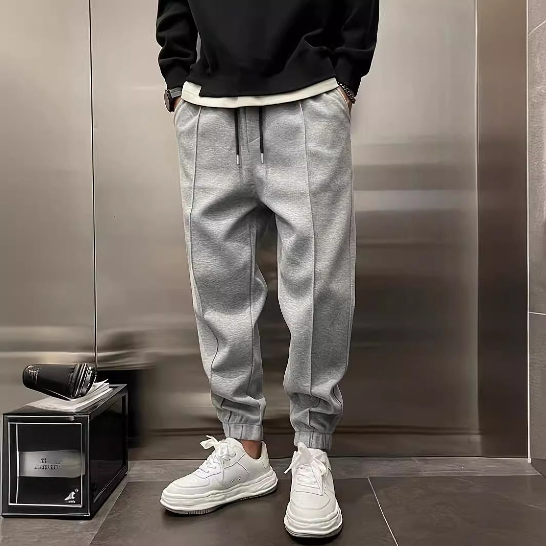 Thick ankle drawstring men's sweatpants