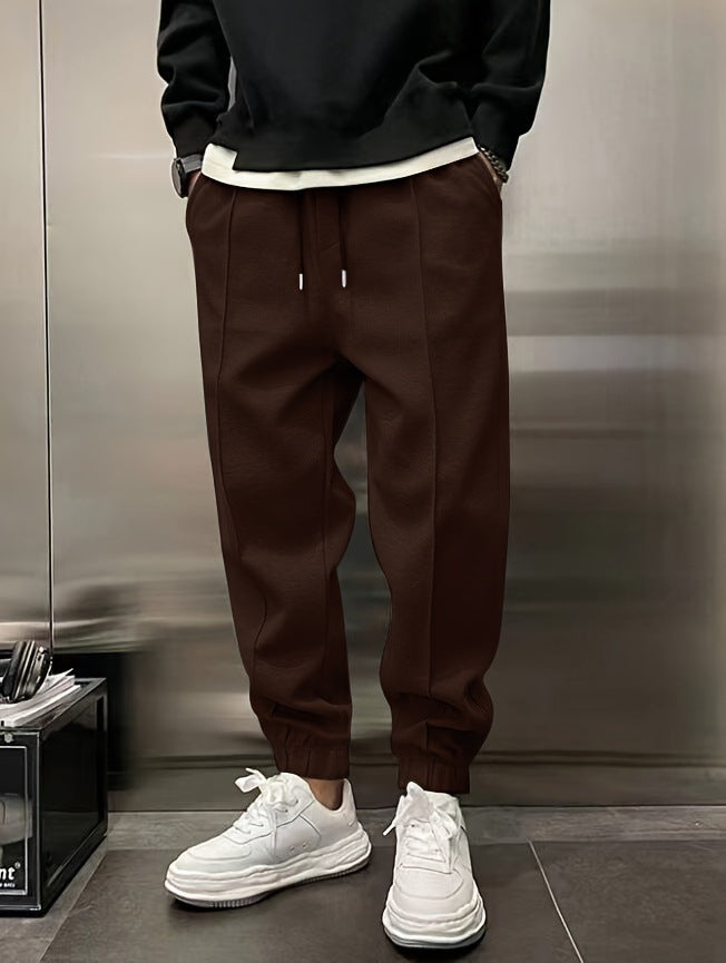 Thick ankle drawstring men's sweatpants