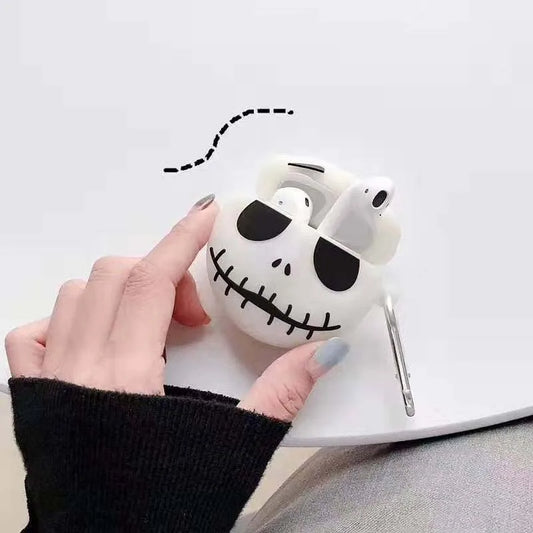 Halloween Cartoon Case For airpods 1 2 Cover Wireless Bluetooh ear phone airpod Case Carabiner Soft Silicone earphone Cover